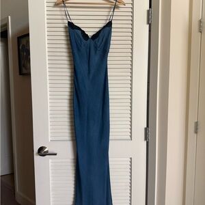 Realisation Par Teal Maxi Dress with Black Lace